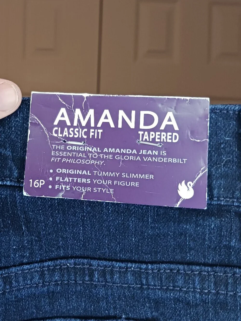#12 - NWT Gloria Vanderbilt Amanda Classic Fit Tapered Jean Size 16 Petite - Picture 7 of 7